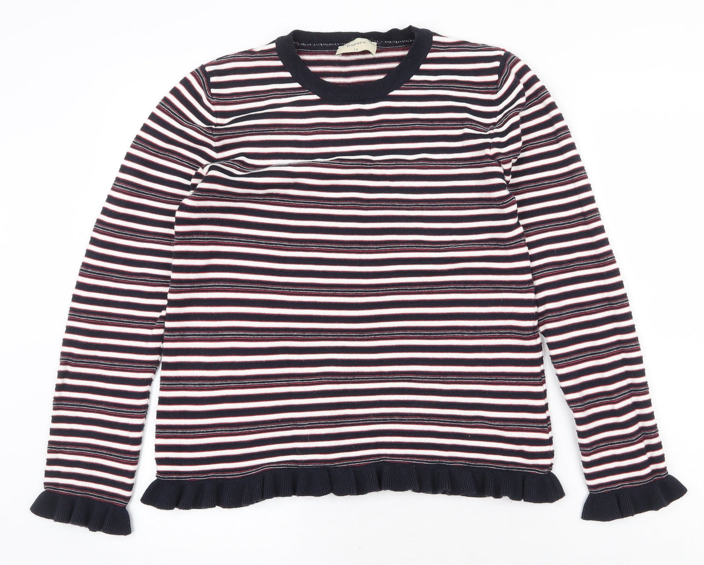 Womens UK Size 12 Papaya Multicoloured Pullover Jumper