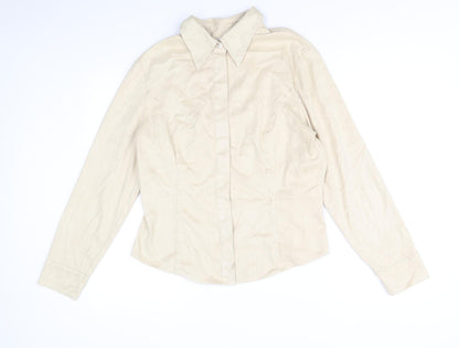 Womens UK Size 16 NEXT Beige Basic Button-Up