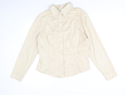 Womens UK Size 16 NEXT Beige Basic Button-Up