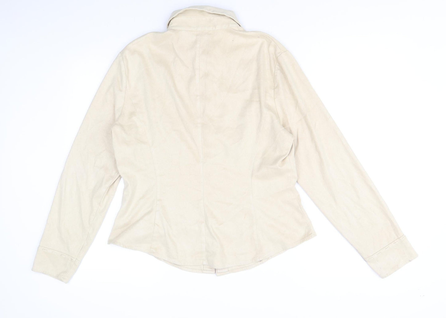 Womens UK Size 16 NEXT Beige Basic Button-Up