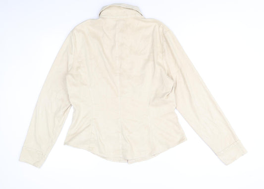 Womens UK Size 16 NEXT Beige Basic Button-Up
