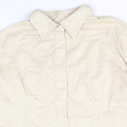 Womens UK Size 16 NEXT Beige Basic Button-Up