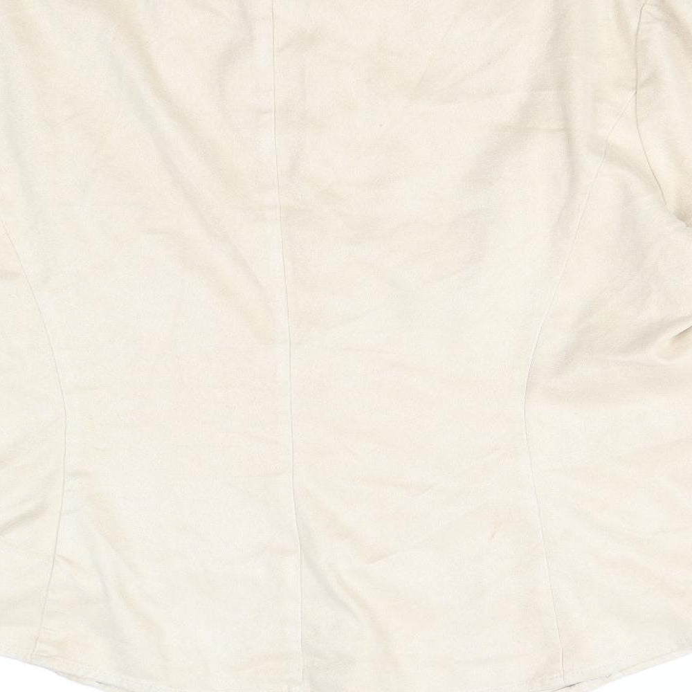 Womens UK Size 16 NEXT Beige Basic Button-Up