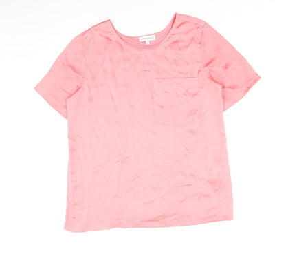 Womens UK Size 10 Warehouse Pink Basic Blouse