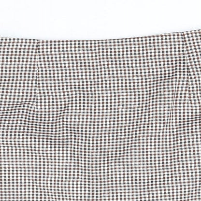 SheIn Womens Multicoloured Plaid Polyester Straight & Pencil Skirt Size S Zip