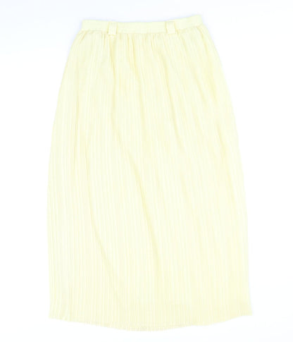 Sommermann Womens Yellow Polyamide Pleated Skirt Size 10