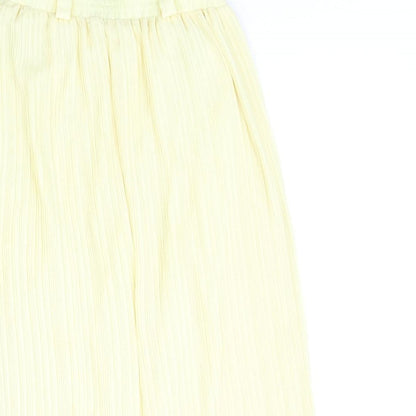 Sommermann Womens Yellow Polyamide Pleated Skirt Size 10