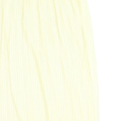Sommermann Womens Yellow Polyamide Pleated Skirt Size 10