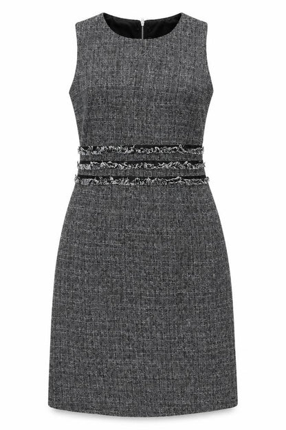 SPLASH Womens Black Polyester A-Line Size M Round Neck Zip