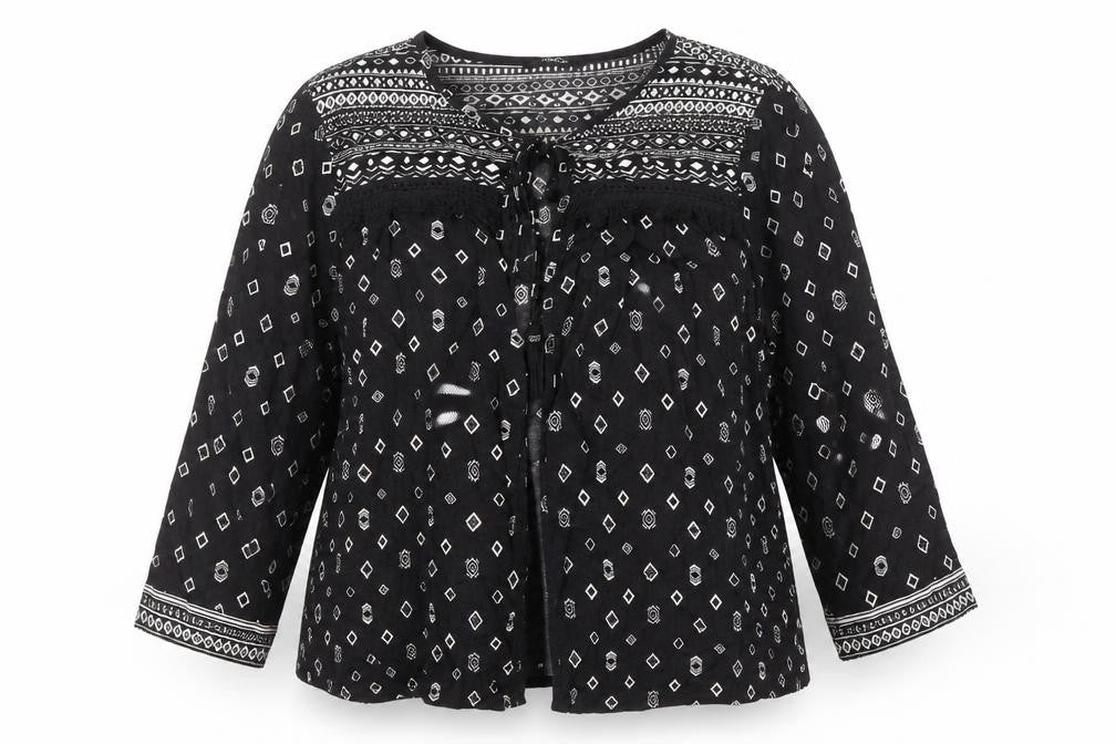Womens UK Size 12 M&Co Black Wrap Blouse