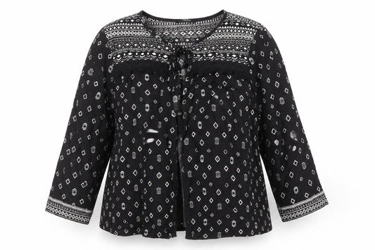 Womens UK Size 12 M&Co Black Wrap Blouse