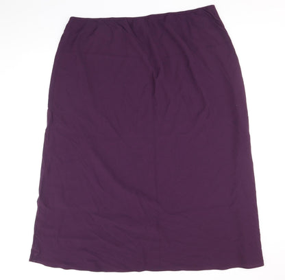 Agenda Womens Purple Viscose Straight & Pencil Skirt Size 26