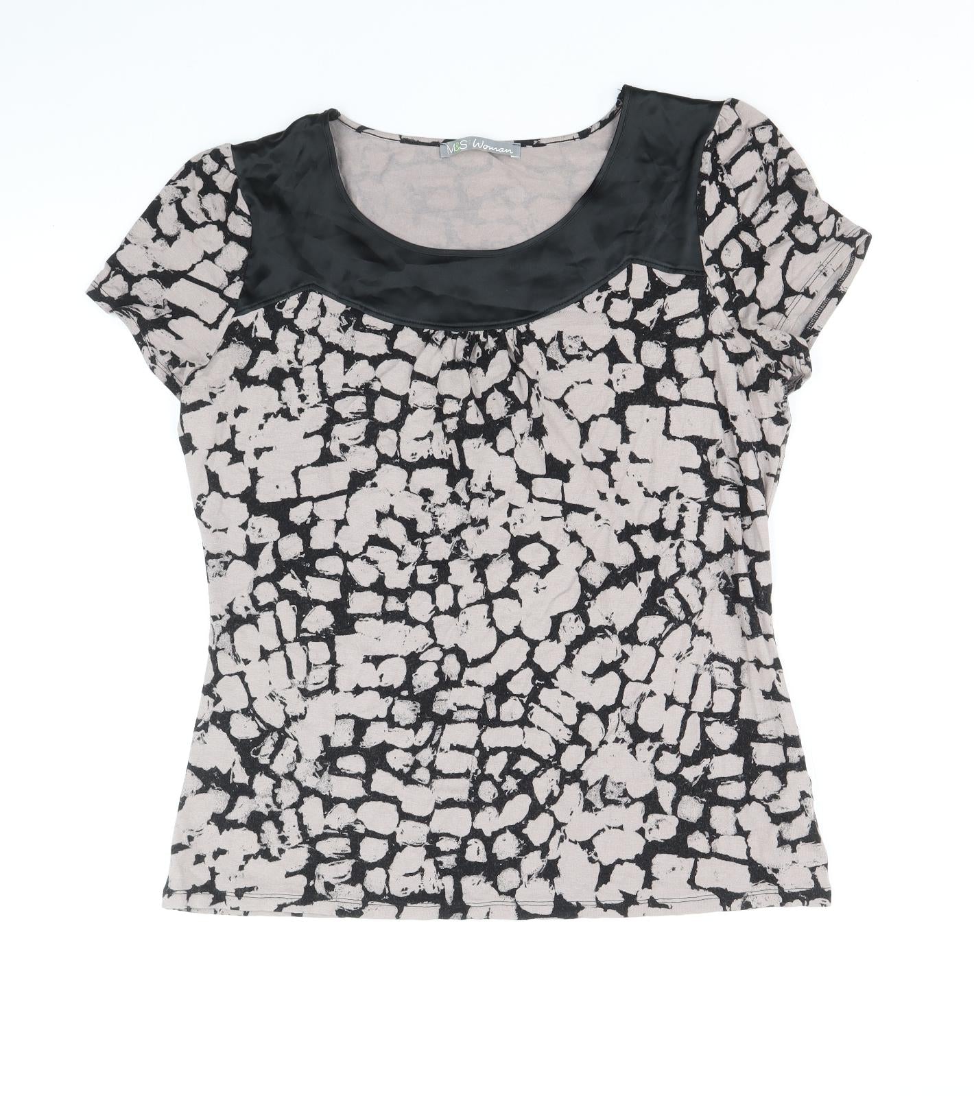 Womens UK Size 12 Marks and Spencer Black Basic Blouse