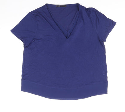 Womens UK Size 12 Marks and Spencer Blue Basic T-Shirt