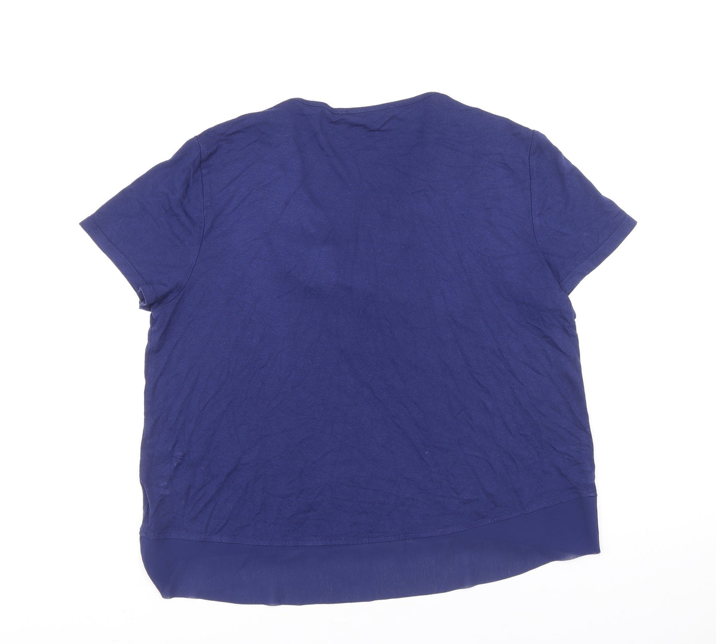Womens UK Size 12 Marks and Spencer Blue Basic T-Shirt