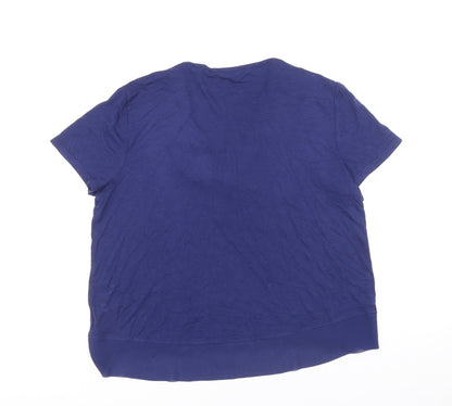 Womens UK Size 12 Marks and Spencer Blue Basic T-Shirt
