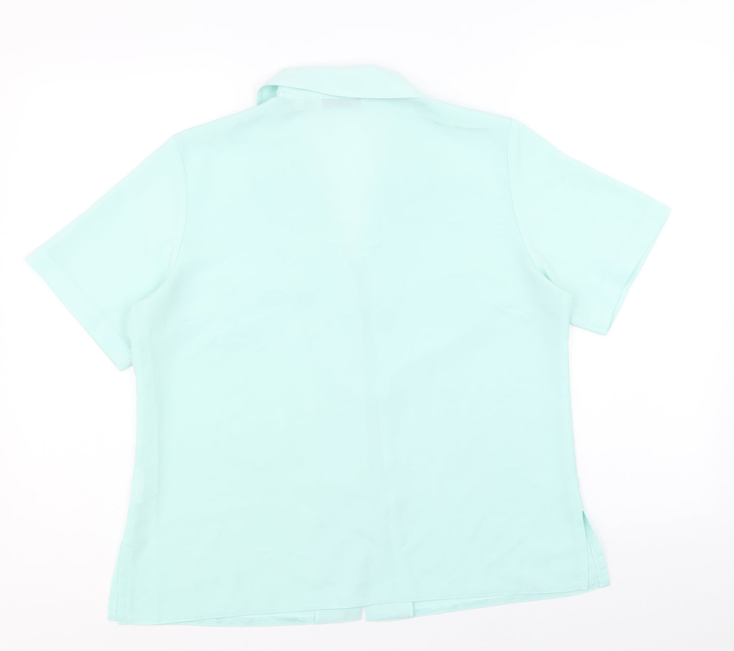 EWM Womens Blue Polyester Basic Tank Size 14 V-Neck