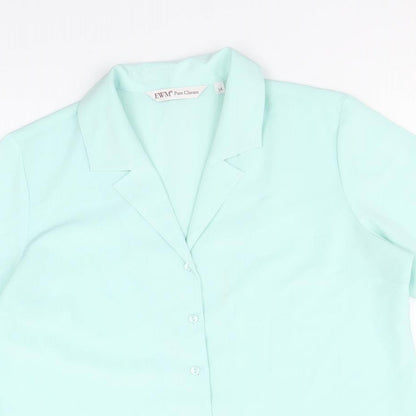 EWM Womens Blue Polyester Basic Tank Size 14 V-Neck