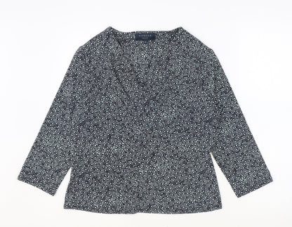 Womens UK Size M Viyella Blue Basic Blouse