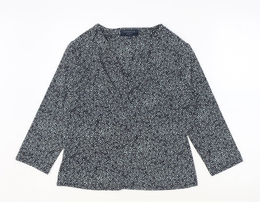 Womens UK Size M Viyella Blue Basic Blouse