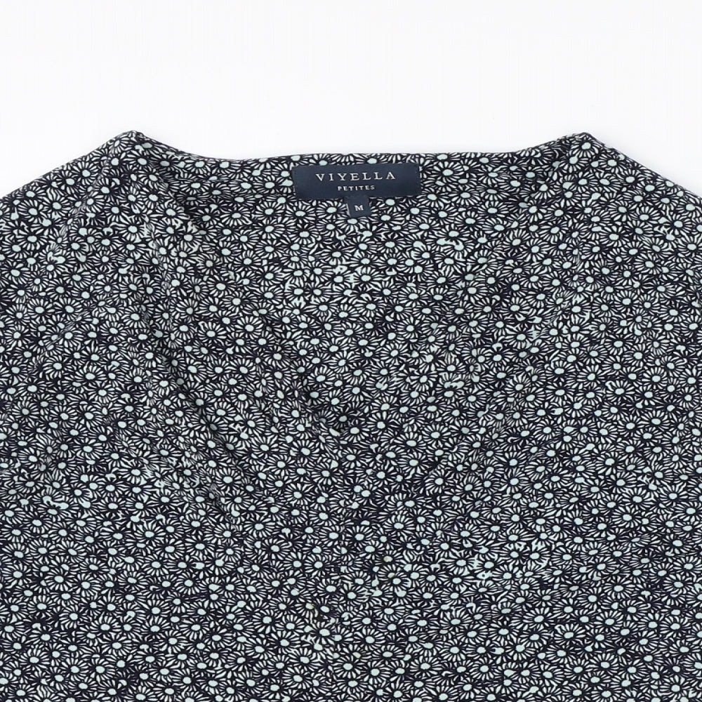 Womens UK Size M Viyella Blue Basic Blouse