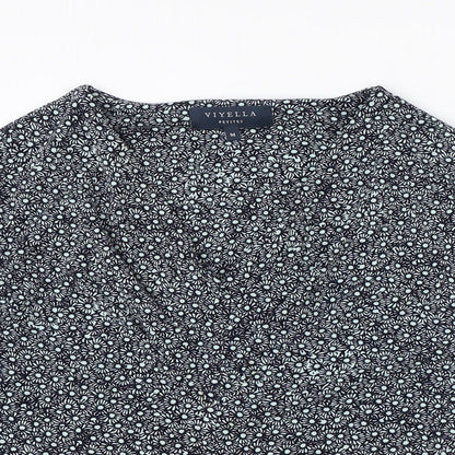 Womens UK Size M Viyella Blue Basic Blouse