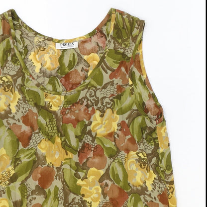 Womens UK Size 10 Precis Green Basic Tank