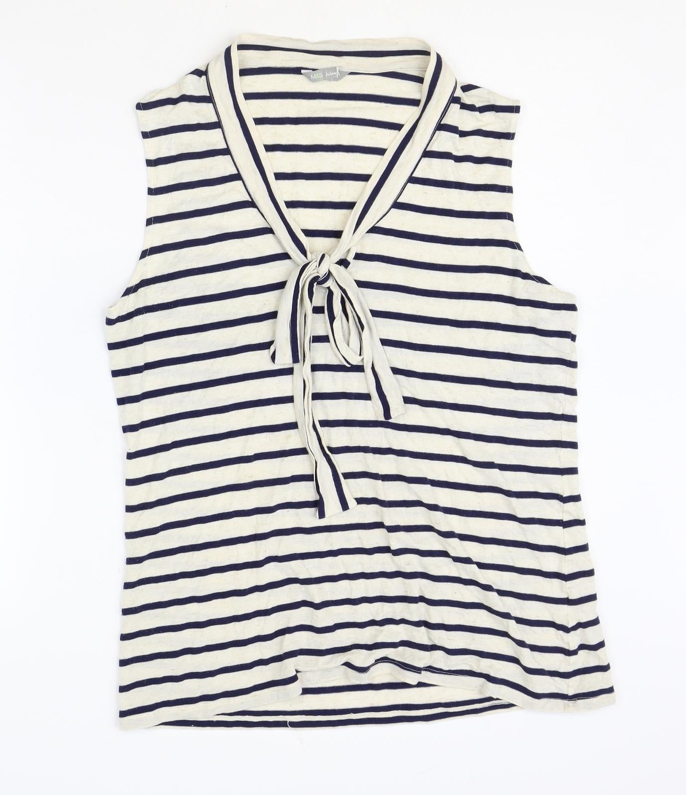 Womens UK Size 16 Marks and Spencer Ivory Basic Tank