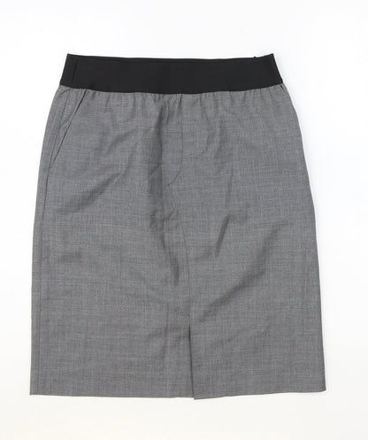 Preworn Womens Grey Polyester Straight & Pencil Skirt Size 10