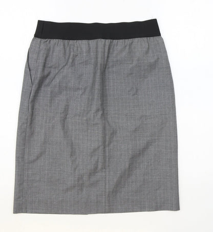Preworn Womens Grey Polyester Straight & Pencil Skirt Size 10
