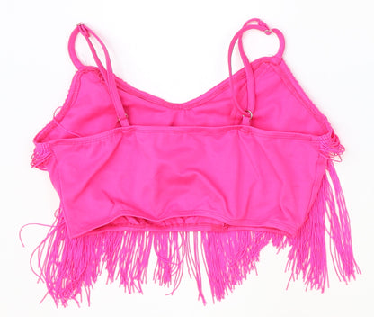 Womens UK Size 6 PRETTYLITTLETHING Pink Cropped Tank