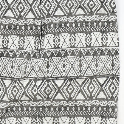 H&M Womens Grey Geometric Cotton Bandage Skirt Size 10 Zip