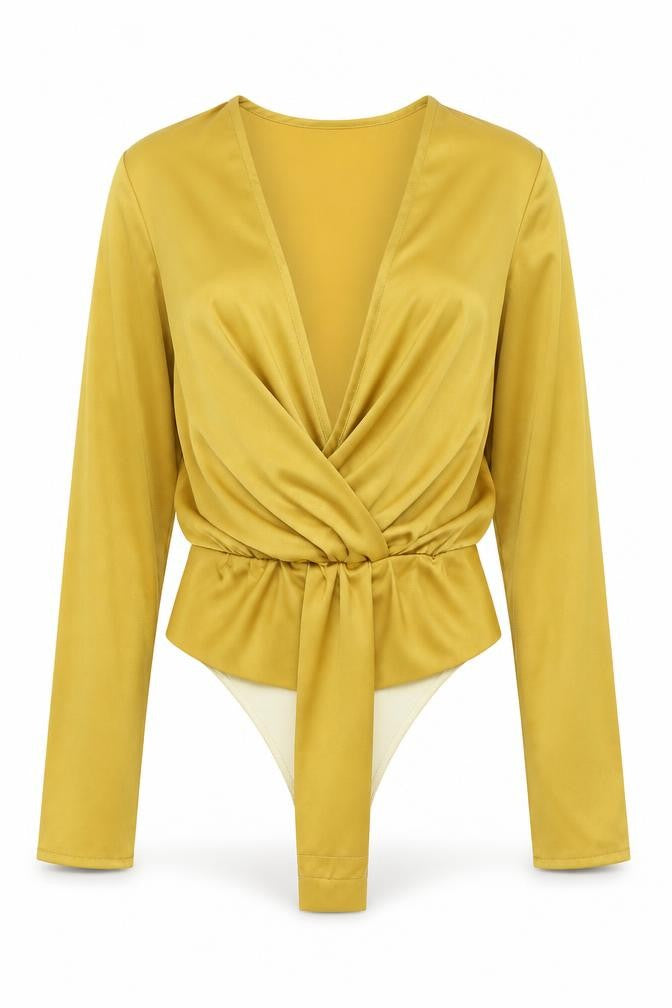 Womens UK Size 8 Missguided One-Piece Gold Bodysuit