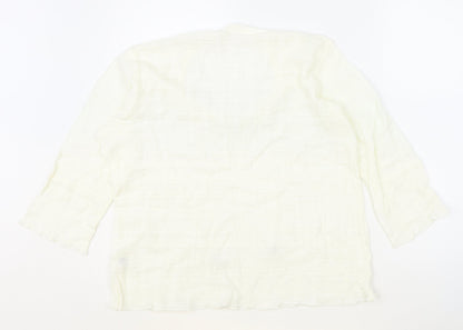 Womens UK Size L Preworn Ivory Basic Blouse