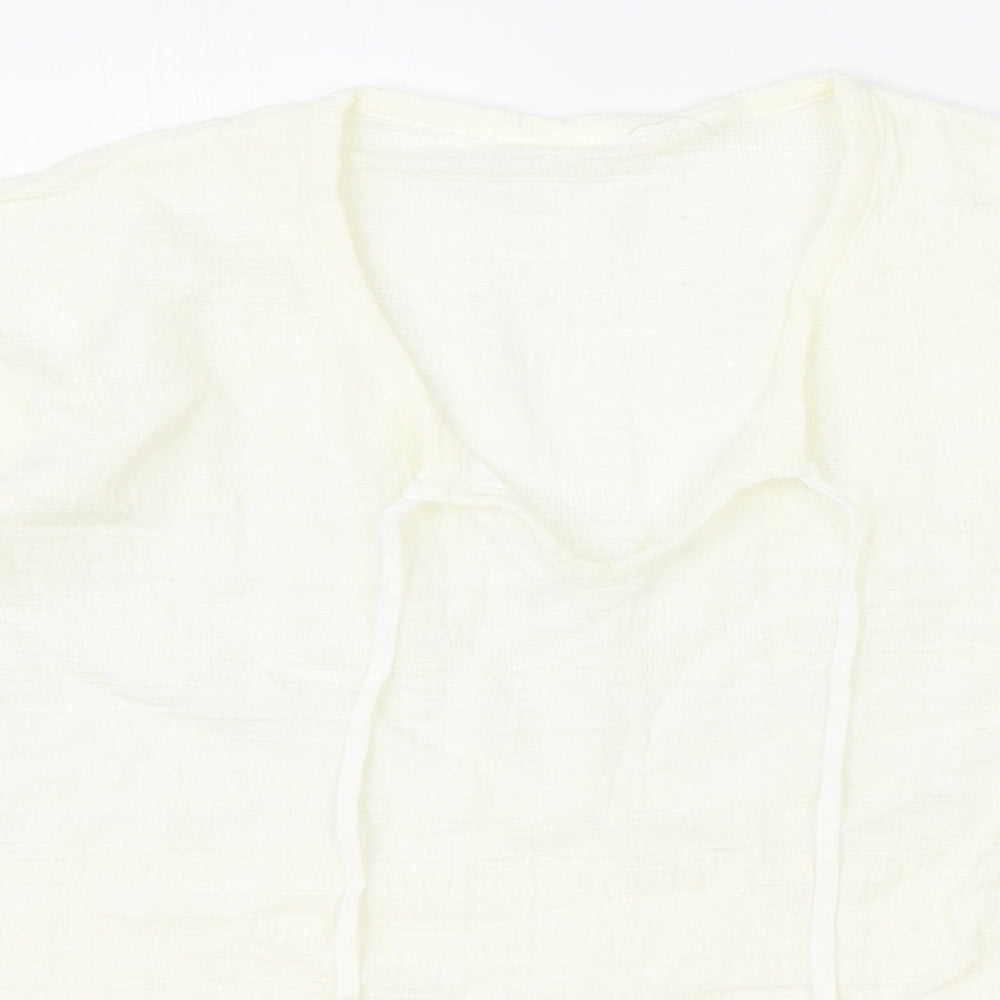 Womens UK Size L Preworn Ivory Basic Blouse