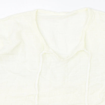 Womens UK Size L Preworn Ivory Basic Blouse