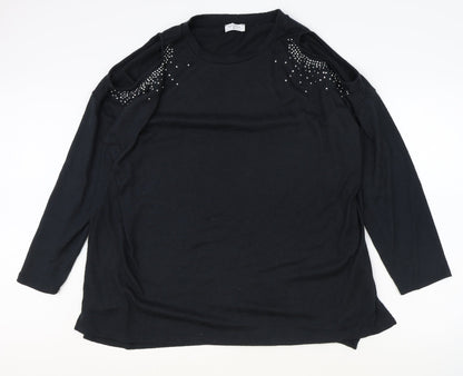 Womens UK Size XL Papaya Black Basic Blouse