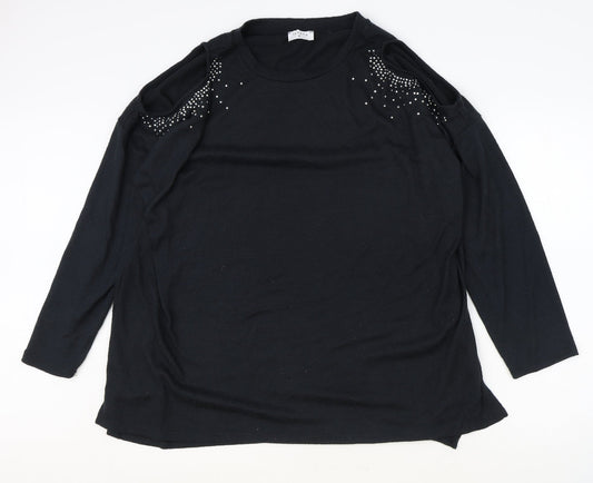 Womens UK Size XL Papaya Black Basic Blouse