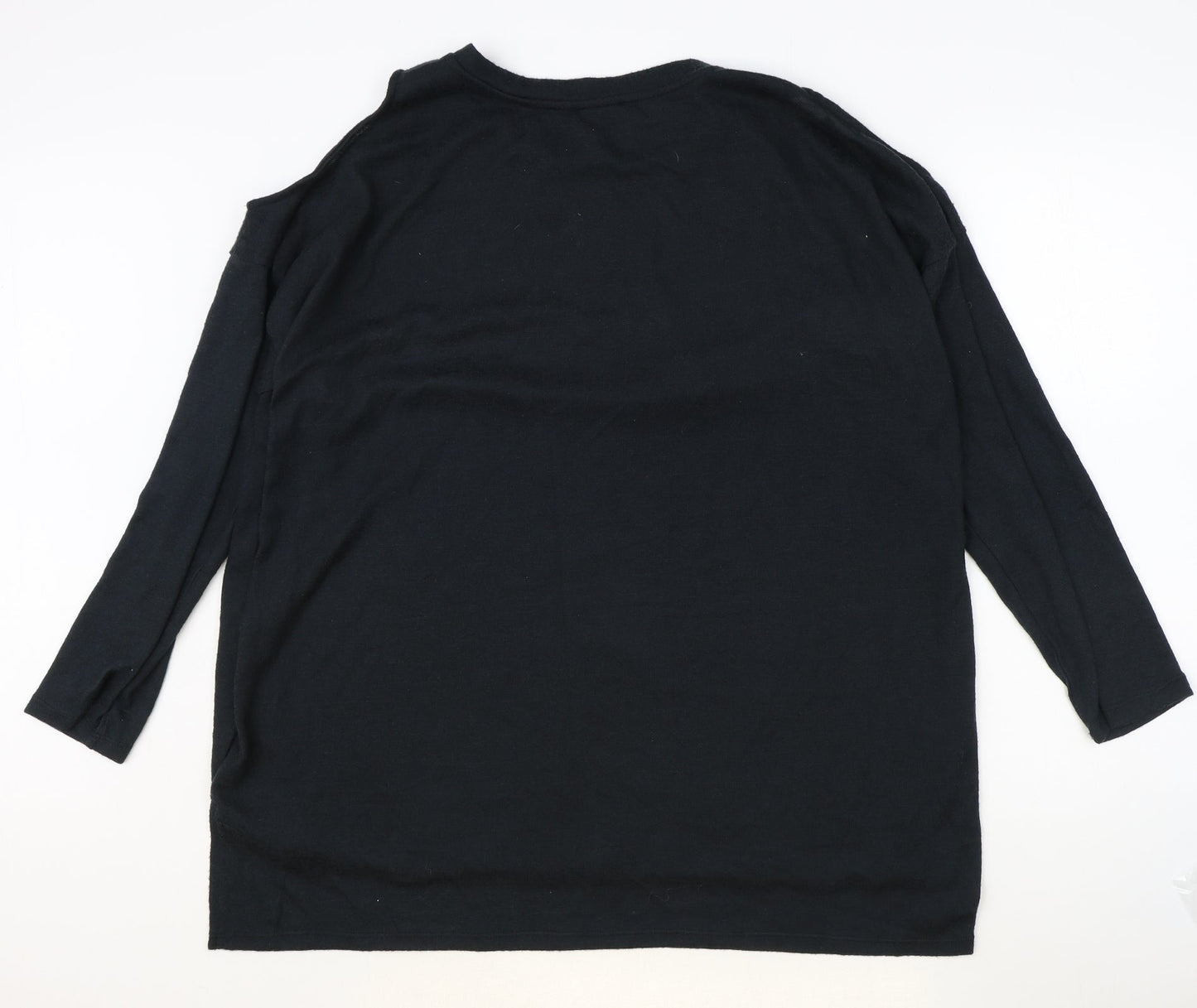 Womens UK Size XL Papaya Black Basic Blouse