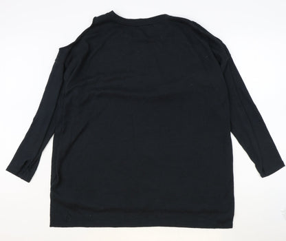Womens UK Size XL Papaya Black Basic Blouse