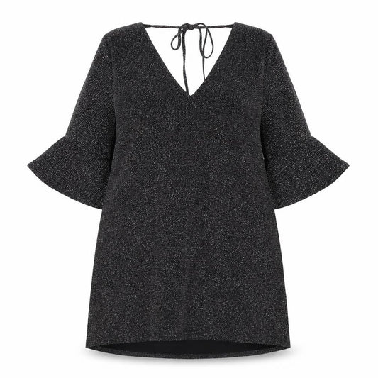 F&F Womens Black Nylon A-Line Size 12 V-Neck Tie
