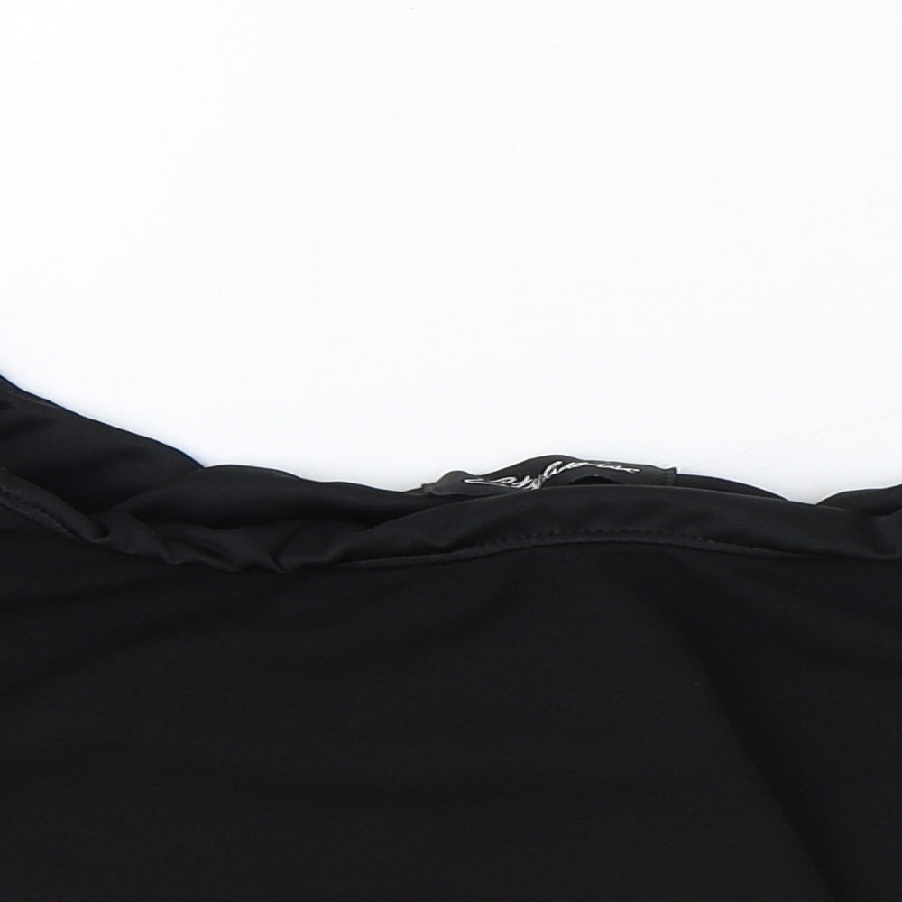 Styleverse Womens Black Polyester Cropped Blouse Size 12 Off the Shoulder