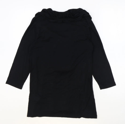 James Lakeland Womens Black Polyester Basic T-Shirt Size 14 Round Neck