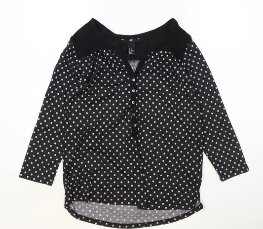 Womens UK Size XS H&M Blue Basic Blouse