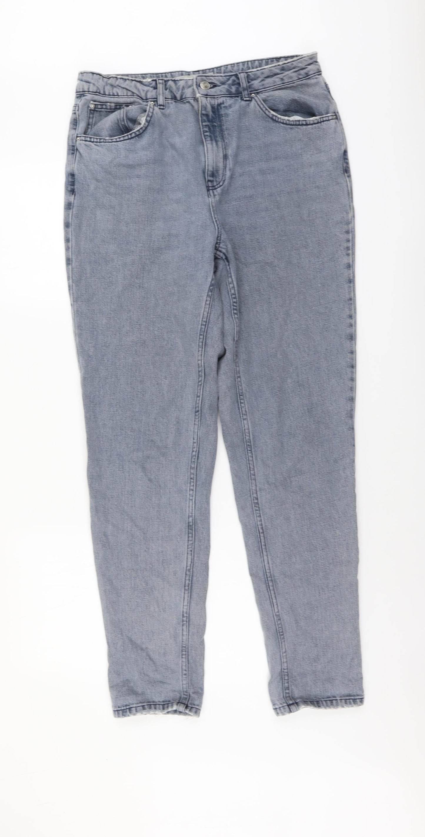 Topshop Womens Blue Cotton Skinny Jeans Size 32 in L34 in Regular Button