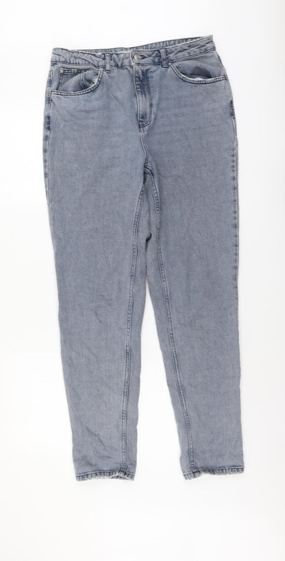 Topshop Womens Blue Cotton Skinny Jeans Size 32 in L34 in Regular Button
