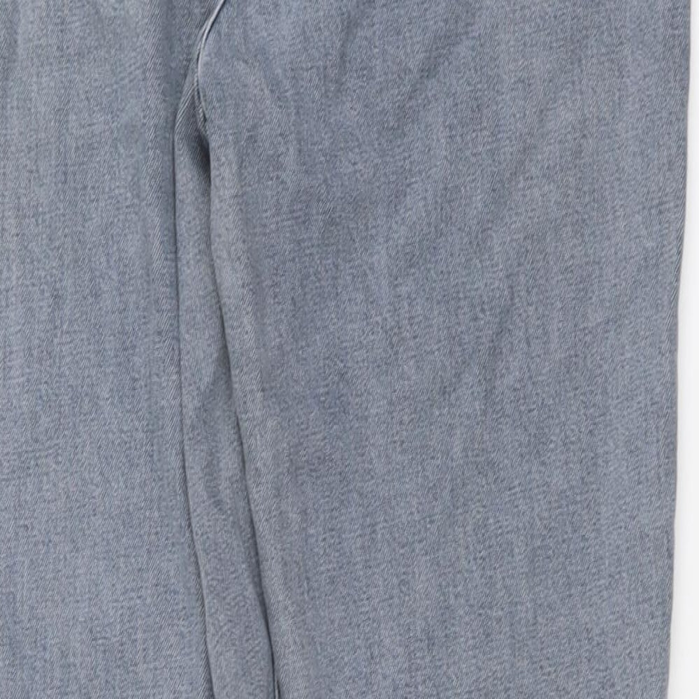 Topshop Womens Blue Cotton Skinny Jeans Size 32 in L34 in Regular Button