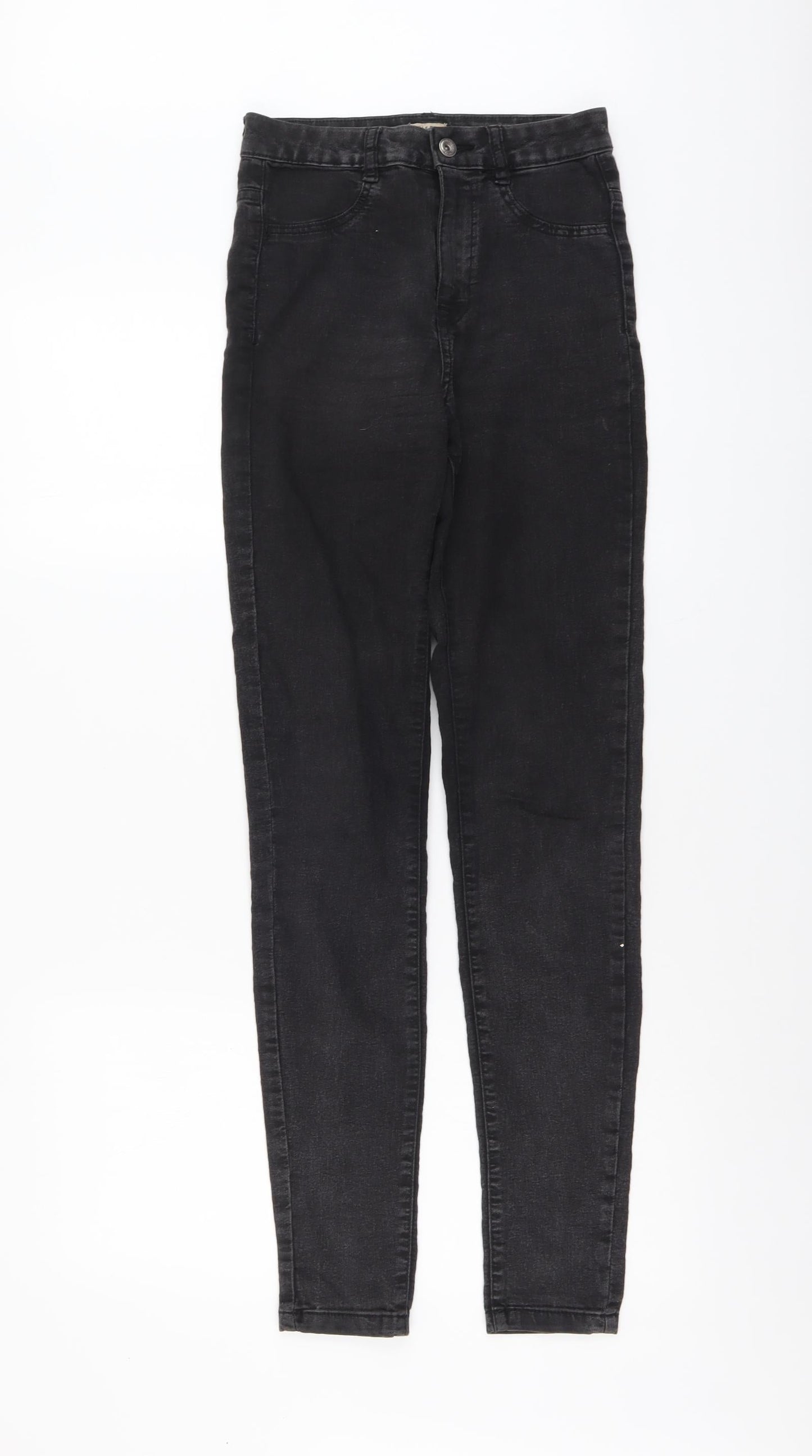 Pull&Bear Womens Black Cotton Skinny Jeans Size S L30 in Regular Button