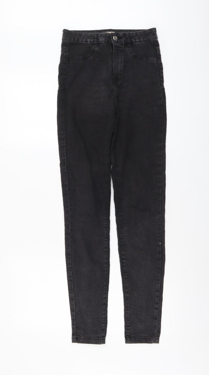 Pull&Bear Womens Black Cotton Skinny Jeans Size S L30 in Regular Button