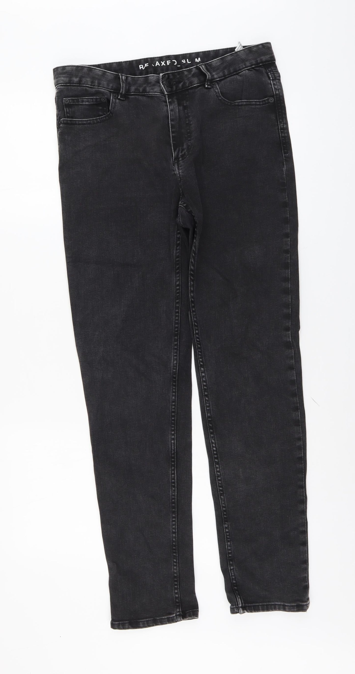 Womens UK Size 10 Marks and Spencer Regular Fit Straight Grey Jeans